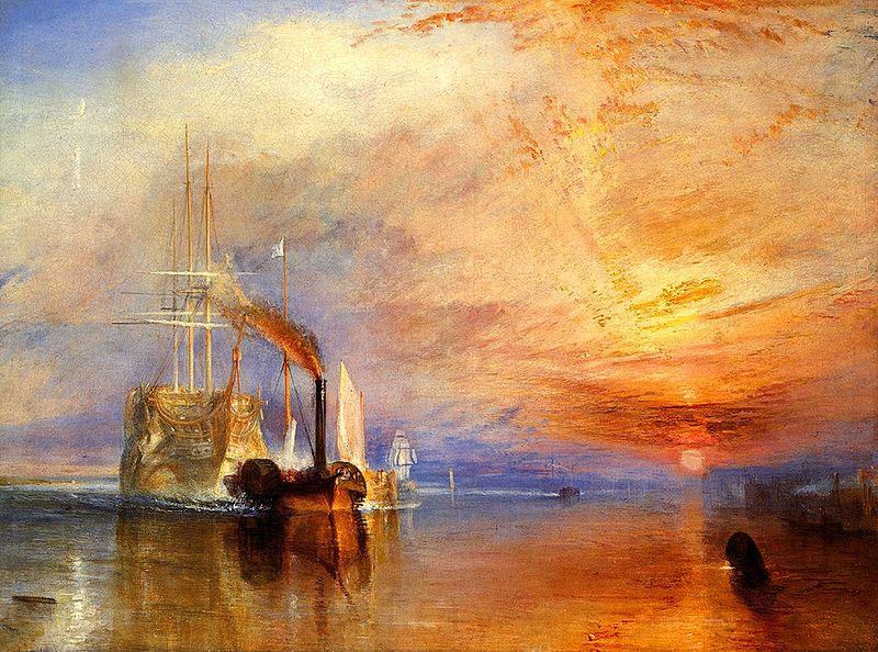 Joseph Mallord William Turner The fighting Temeraire tugged to her last berth to be broken up, Spain oil painting art